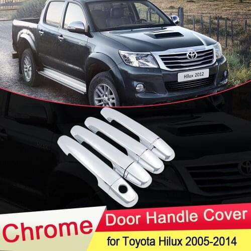 For Toyota Hilux AN10 AN20 AN30 SR5 2005~2014 Chrome Door Handle Cover Trim Luxuriou Catch Cap Car Set Styling Accessories ABS
