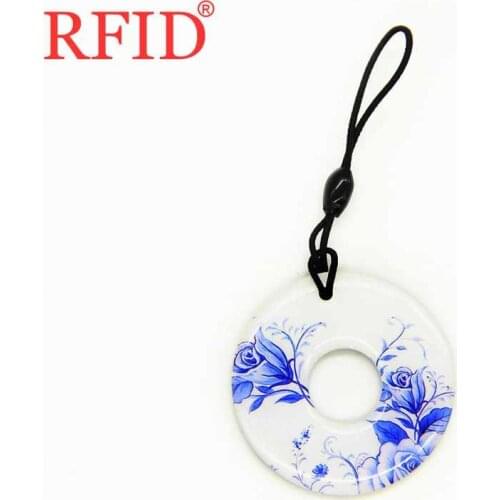 ID 125khz EM4100 TK4100 RFID Read Only Circular Dropping Glue Waterproof Key Ring Token Tag Access Control Tag Accessories 1pcs