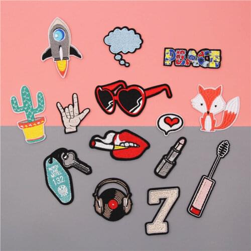 Colorful Fabric Embroidered Patch Cap Clothes Stickers Bag Sew Iron On Applique DIY Apparel Sewing Clothing Accessories BU147