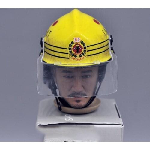 Best Sell Scale 1/6th Fireman Helmet Toys Model Without Body Figures For 12 inch Doll Man Accessories
