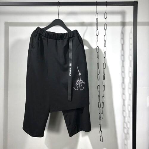 Owen Seak Men Casual Harem Pants High Street Wear Ankle Length Pants Mens Clothing Sweatpants Summer Black Pants