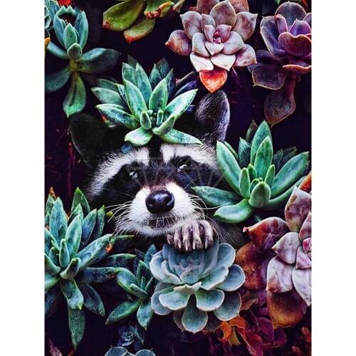 Flower Animals Printed Canvas 11CT Cross-Stitch Embroidery Kit DMC Threads Painting Knitting Handmade Craft Magic Gift Decor