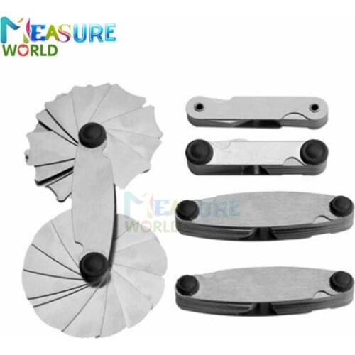 Radius Gauge Set,4Pcs Stainless Steel Radius Fillet Gauge Measuring Tool R1-6.5/R7-14.5/R15-25/R26-80mm
