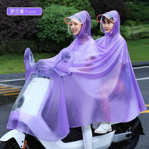 New Raincoat Adult Electric Vehicle Motorcycle Poncho High Archives Polyester Fiber PVC At Night Put Brighten Brim of A Hat Rain