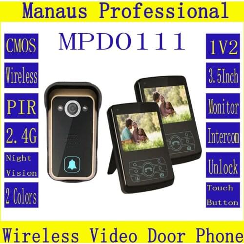 New Two Smart Home 3.5 '' Screen Video Door Phone,Remote Unlock 2.4GHz Video Digital Wireless Front Door Peephole Camera D111a