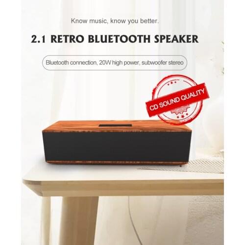 Portable Wooden Soundbar TV Wireless Bluetooth 4.2 FM Radio Speaker TV Bass Stereo High Subwoofer TF Auxiliary USB Speaker PC