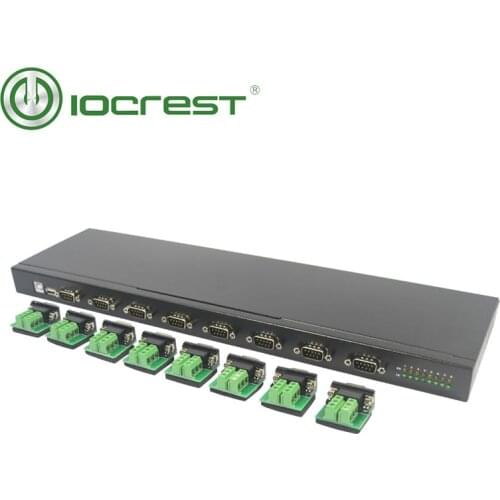 IOCREST USB 2.0 to 8-port Serial RS422 RS485 DB 9 Converter adapter FTDI chipset with serial adapter