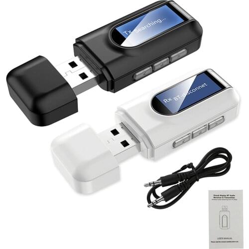 2 in 1 Bluetooth 5.0 Receiver Wireless Transmitter USB Adapter 3.5mm For Car Radio Multimedia Headphone Handsfree Reciever