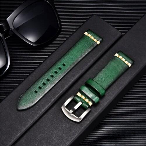 Wrinkle Design Vintage Genuine Leather Watchbands 18mm 20mm 22mm 24mm Handmade Watch Straps Bracelets Watches Accessories