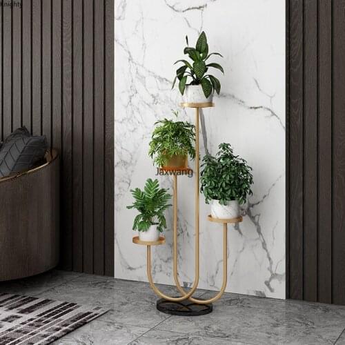 Nordic Plane Cages Luxury Iron Flower Shelf Flower Pot Rack Living Room Indoor Balcony Multi-layer Home Green Radish Plant Rack