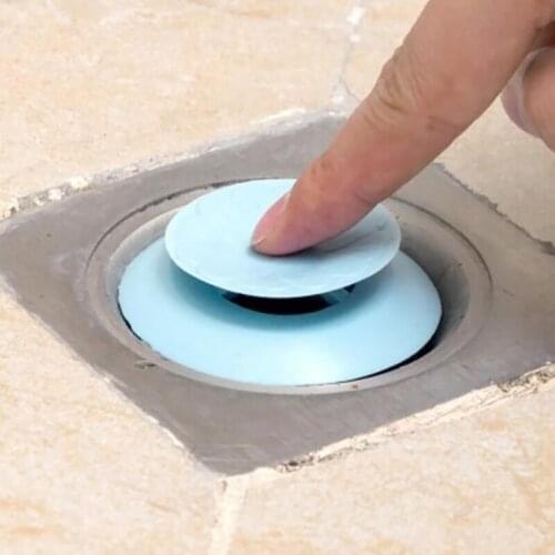 1Pc Kitchen TPR Bath Tub Sink Floor Drain Plug Kitchen Laundry Water Stopper Tool Laundry Bathroom Bathtub Drain Press