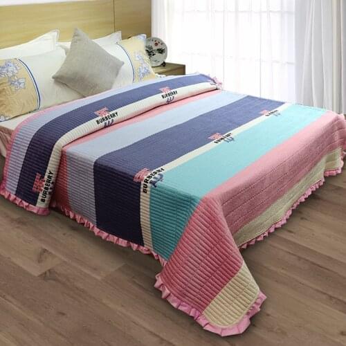 Warm and Comfortable Flannel Bed Cover Queen Size Flat Sheet AB Side 200x230cm