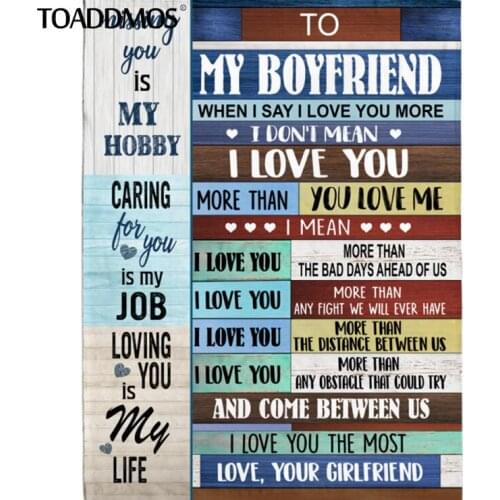 TOADDMOS Fleece Blankets Gifts To My Boyfriend/Girlfriend/Husband/Wife Bedroom Thin Quilt Sofa Bedding Office Nap Warm Blanket