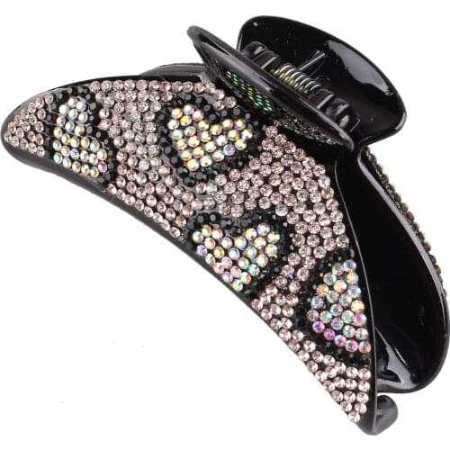 Women Vintage Rhinestone Hair Claw Crab Clips Crystal Clamps Hairpin Shining Hair Clip Ladies Hair Accessories Girls