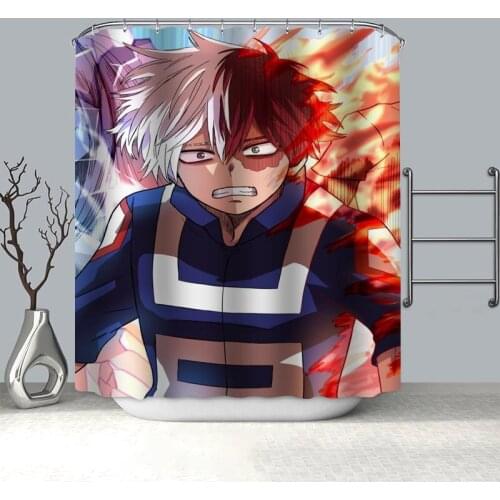 My Hero Academia Todoroki Shower Curtains For Bathroom Curtain Decor 180x180cm Waterproof Mildew Proof Fabric Shower Curtain