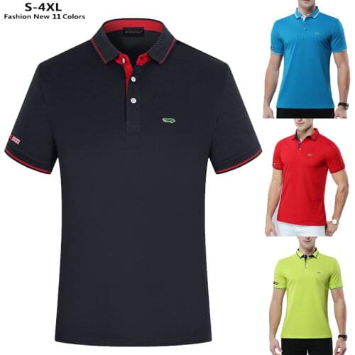 S-4XL Mens Fashion Polos New-Design Lapel SportsWear Tees Mens Polos Shirts Casual Polos Homme Embroidery-Logo Clothing Tops