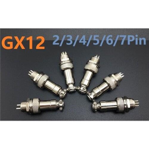 1Set GX12 Male & Female 2/3/4/5/6/7Pin 12mm Wire Panel Connector Aviation Plug Circular Socket Plug
