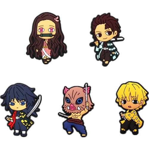 1 pcs Japan Comics Style PVC Shoe Charms Cute Sandals Accessories Shoes Buckle Decorations fit Croc JIBZ Kids X-mas Party Gifts