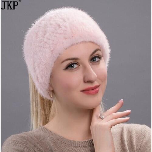 2021New quality Winter New Mink Scarf Women Real Mink Fur Hat Knitted Mink Fur Headband Muffler Ring Russian Elastic Neckerchief