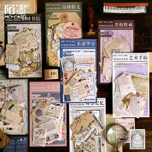 45 pcs/set Time Series of Pictures Vintage Paper Stickers Diy Scrapbooking Supplies Travel Stationery Stickers