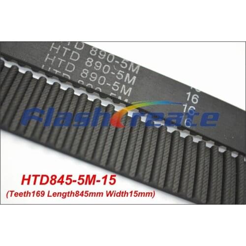 5pcs HTD5M belt 845 5M 15 Teeth=169 Length=845mm Width=15mm 5M timing belt rubber closed-loop belt 845-5M S5M Belt 5M Pulley
