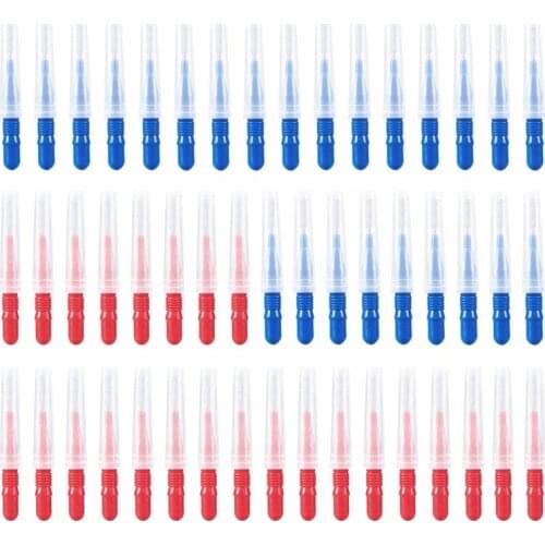 50pcs Interdental Brush Teeth Stick Brush Dental Orthodontic Oral Care Interdental Brush Toothpick Between Teeth Brush Oral Care