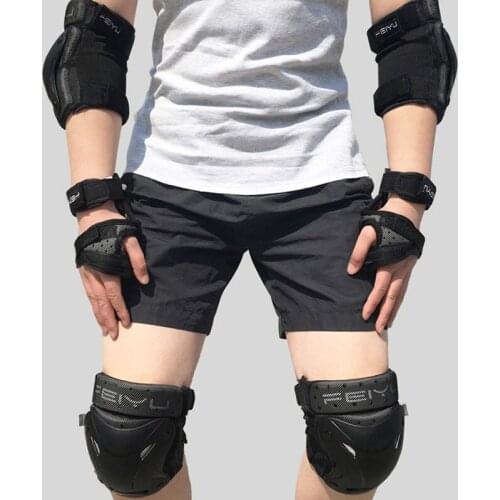 6pcs/set!! knee protector motorcycle Best quality! knee & elbow Tactical paintball protective gear knee pads & elbow pads BLACK
