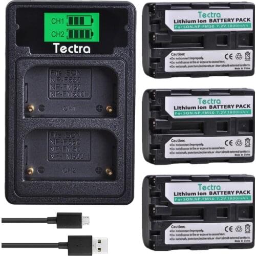 3xbateria NP-FM50 NPFM50 NP FM50 FM50h Battery+LCD Dual Type C port Charger for Sony NP-FM51 NP-FM30 NP-FM55H DCR-PC101 A100