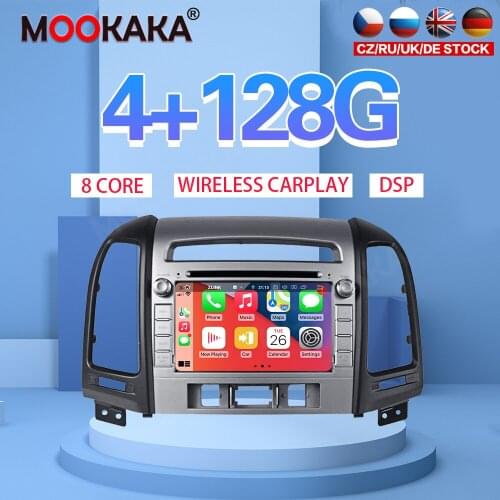 7" Android 10 PX6 4G 128GB Car Player For Hyundai Santa Fe 2012 Car GPS Navi CarPlay Head Unit DSP Stereo