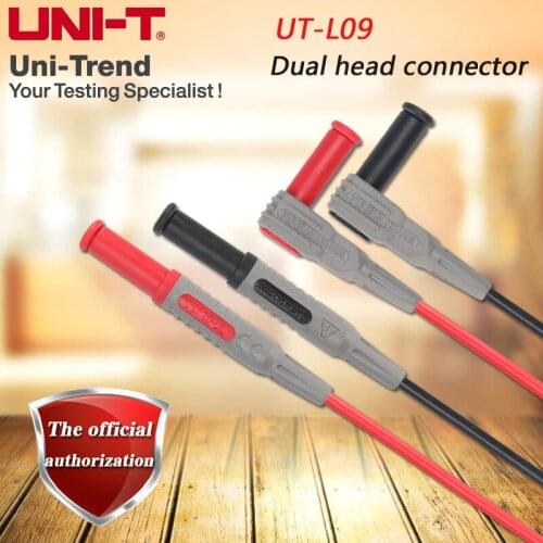 UNI-T UT-L09 Dual head connector, double insulated / Banana plug with safety shield and standard diameter, 1000V / 10A