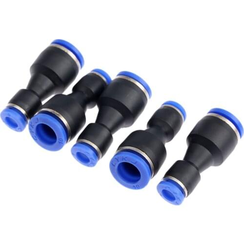 5Pcs PG12-8mm Pneumatic Fittings Push In Straight Reducer Connectors For Air Water Hose Pneumatic Parts Quick Fitting
