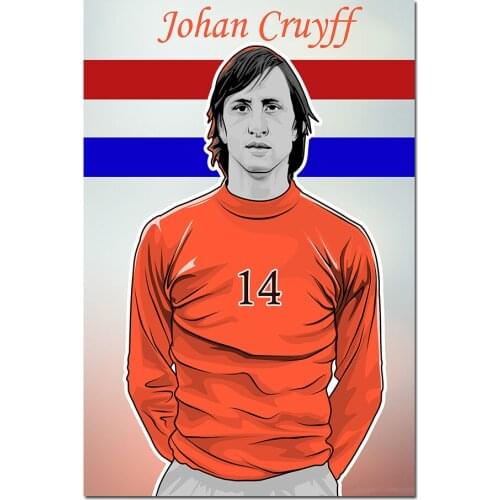 Johan Cruyff Netherlands Soccer Star Poster Canvas Cloth Fabric Prints Unframed Paintings Wall Art Picture for Living Room