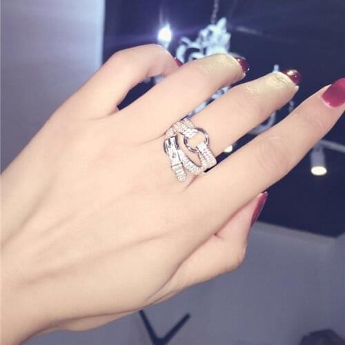 New Fashion Rings For Women Party Elegant Luxury Bridal Jewelry 925 Sterling Silver Wedding Engagement Ring For Lover Best Gift