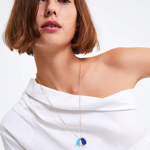 Summer Conch Shell Necklace Gold Chain Necklace Acrylic Beads Women Necklace Pendants Jewelry Bohemian Female Best Friend Gift