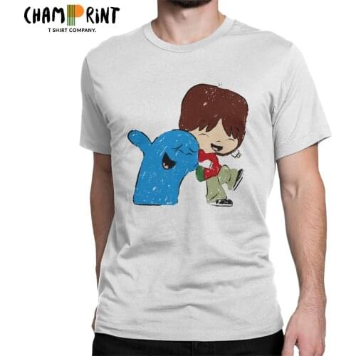 Best Friends Bloo T-Shirt Men Round Neck Pure Cotton T Shirts Fosters Home for Imaginary Friends Short Sleeve Tees Plus Size