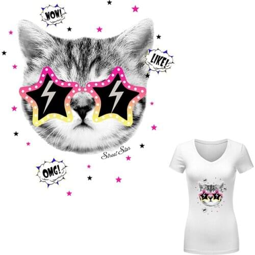 Sweet Cat Patch Baby Shirt Washable Badges New Design Diy Accessory Heat Transfer Transfers For Clothing Easy Print