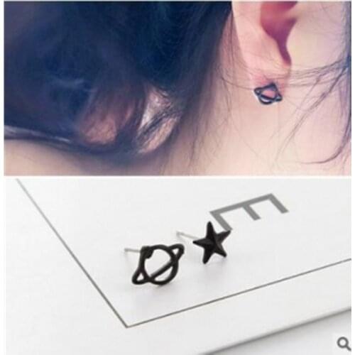 Fashion Jewelry Promotions New Black Bohemian Jewelry Earrings Saturn Openwork Nail Lady Set Cute Vintage Elegant Earrings