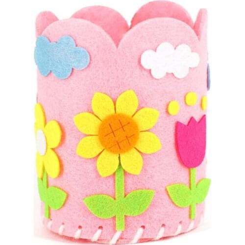 Cartoon Non-woven Fabric Pen Holder Handmade DIY Toys Set For Children Three-dimensional Childrens Arts For Baby New