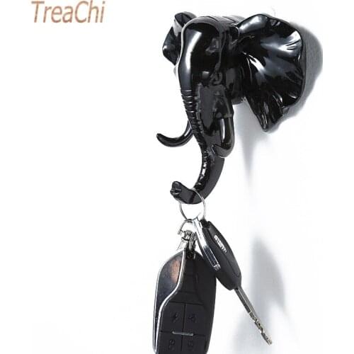 Elephant Head Wall Hooks Door Hanger Key Clothes Coat Hat Bags Towel Decor Holder for Living Room Bathroom