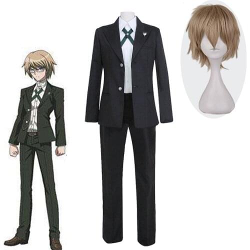New Danganronpa Anime Cosplay Togami Byakuya Costume Man Uniform Coat+Shirt+Pants Suits Halloween Costumes Wig S-2XL C120M11