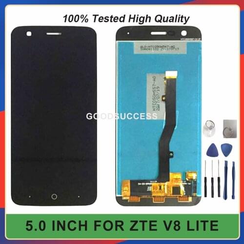 New 5.0 inch For ZTE V8 Lite Lcd Display Touch Screen Glass Panel Assembly Free Tools