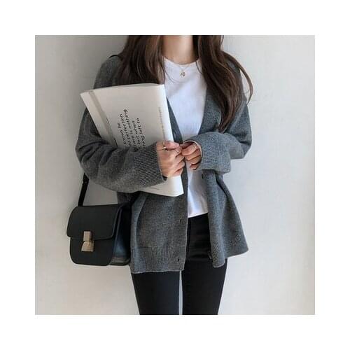 Fall 2021 Women Clothing Oversize Womens Sweaters Autumn Vintage Loose Winter Sweater Knitted Women Cardigan Knit Button Maxi