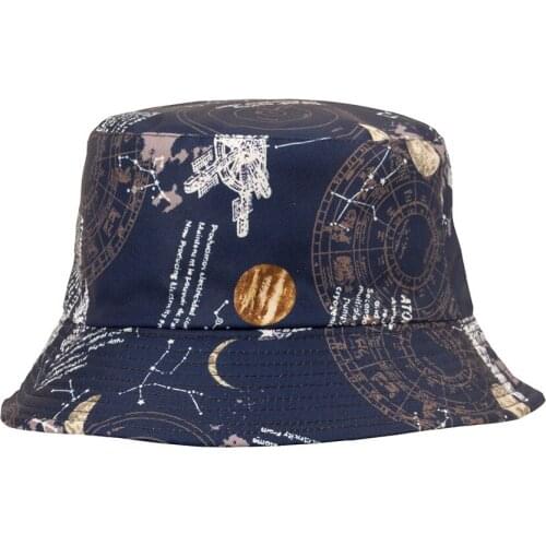 Summer Unisex Starry Sky Print Spring Autumn Bucket Hat Reverse Side Womens Mens Street Outdoor Panama Sun Gorro