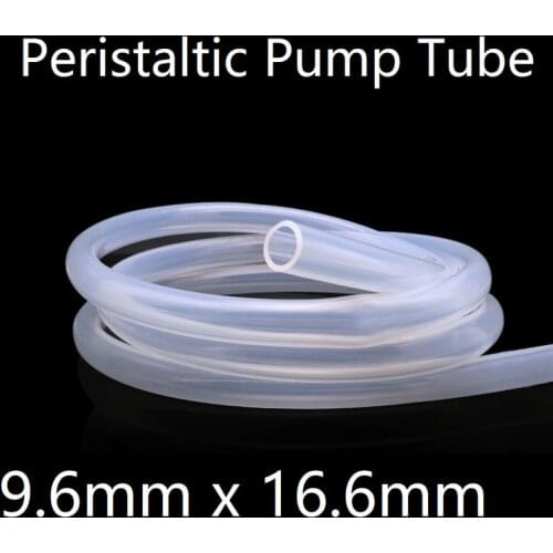 Peristaltic Pump Tube ID 9.6mm x 16.6mm OD Soft Silicone Hose Wall 3.5mm Flexible Drink Water Connect Pipe Nontoxic Transparent