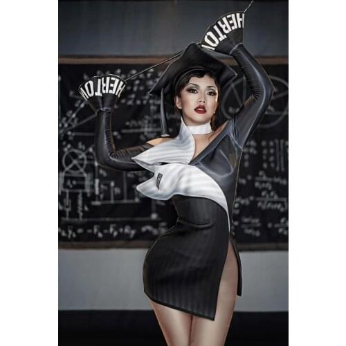 Teachers' Day Jazz Dance Dress Headgear Sexy Female Costumes Singer Nightclub Bar Show DJ Performance Star