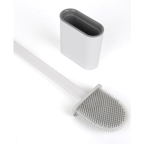 Silicone Bathroom Toilet Toilet Seat Cleaning Brush and Holder Narrow Space For Precision Clean