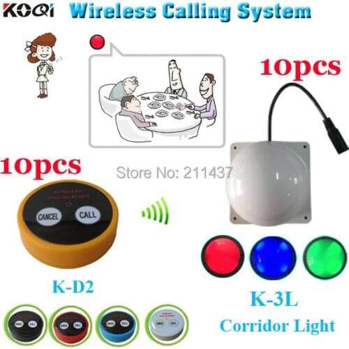 Restaurant waiter buzzer systems K-D2 buzzer for client in the private rooms and K-3L room light for waiter in the corridor