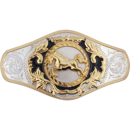 Super big mens belt buckle head Golden horse cow waistband DIY