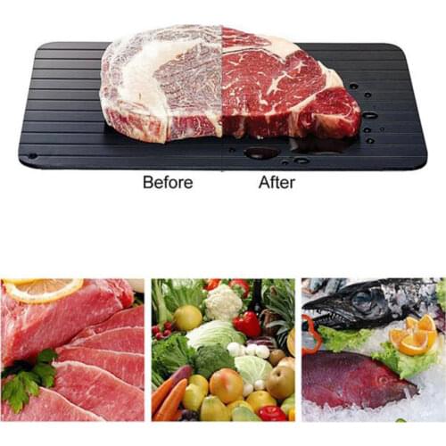 Defrosting Tray for Faster Food De-Icing Eco-Friendly Food-Grade Aluminum Thawing Plate Without The Necessity of Microwave