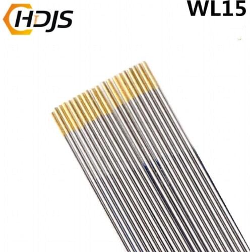 10pcs/ boxs High quality 1.6x150mm WL15 Lanthanated tungsten gold electrode head tungsten needle/welding electrode